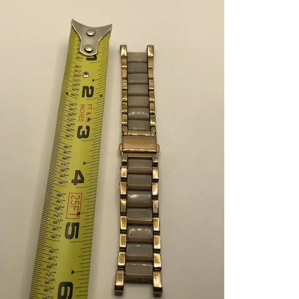 Michael Kors Watch Bracelet Use For Parts Band Links 18mm 2tone Pink Tone PY377